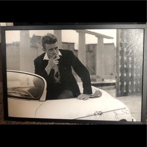 Black & white James Dean framed photo
